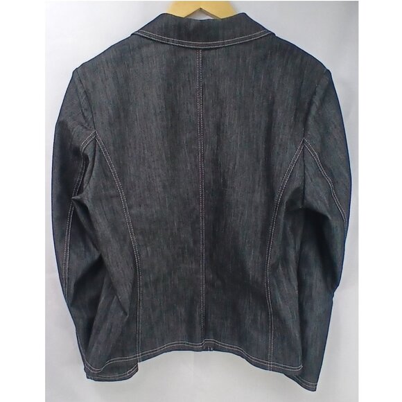 Steilmann Germany Heather Dark Grey Corset Detail Denim Fitted Blazer Like New - Picture 2 of 5